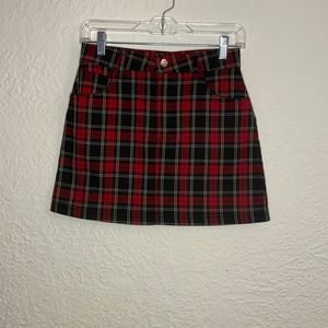 Plaid mini skirt